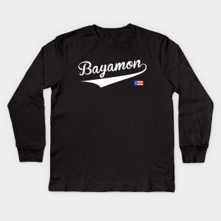 Bayamon Puerto Rico Proud Puerto Rican Baseball Kids Long Sleeve T-Shirt